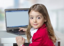 Student at computer